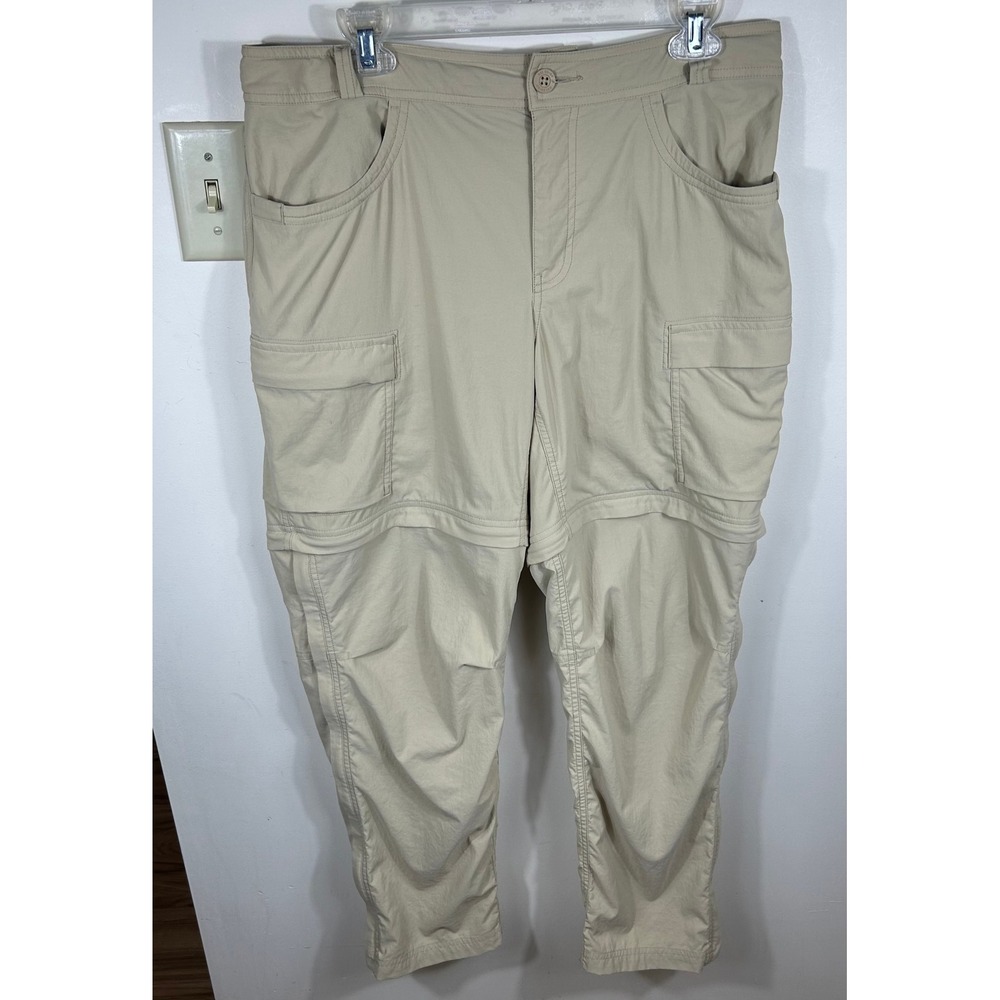 REI Co-op Sahara Convertible Pants Womens 14 Tan Hiking Zip Off Outdoor Utility